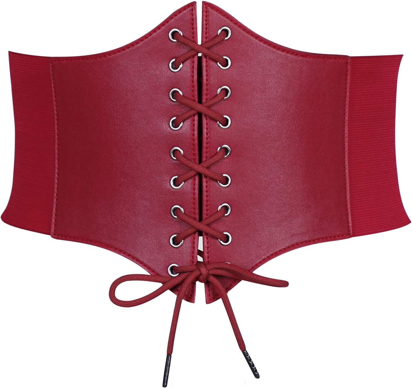 WHIPPY Women's Lace-up Corset Elastic Waist Belt, Tied Waspie Wide Belt for Women Halloween Costume