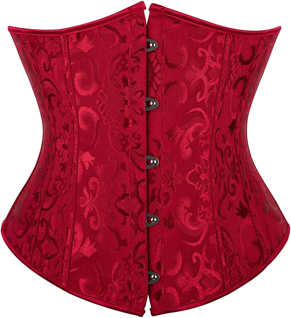 Kranchungel Underbust Corsets for Women Black Corset Top Waist Trainer Fashion Bustier Plus Size Corset