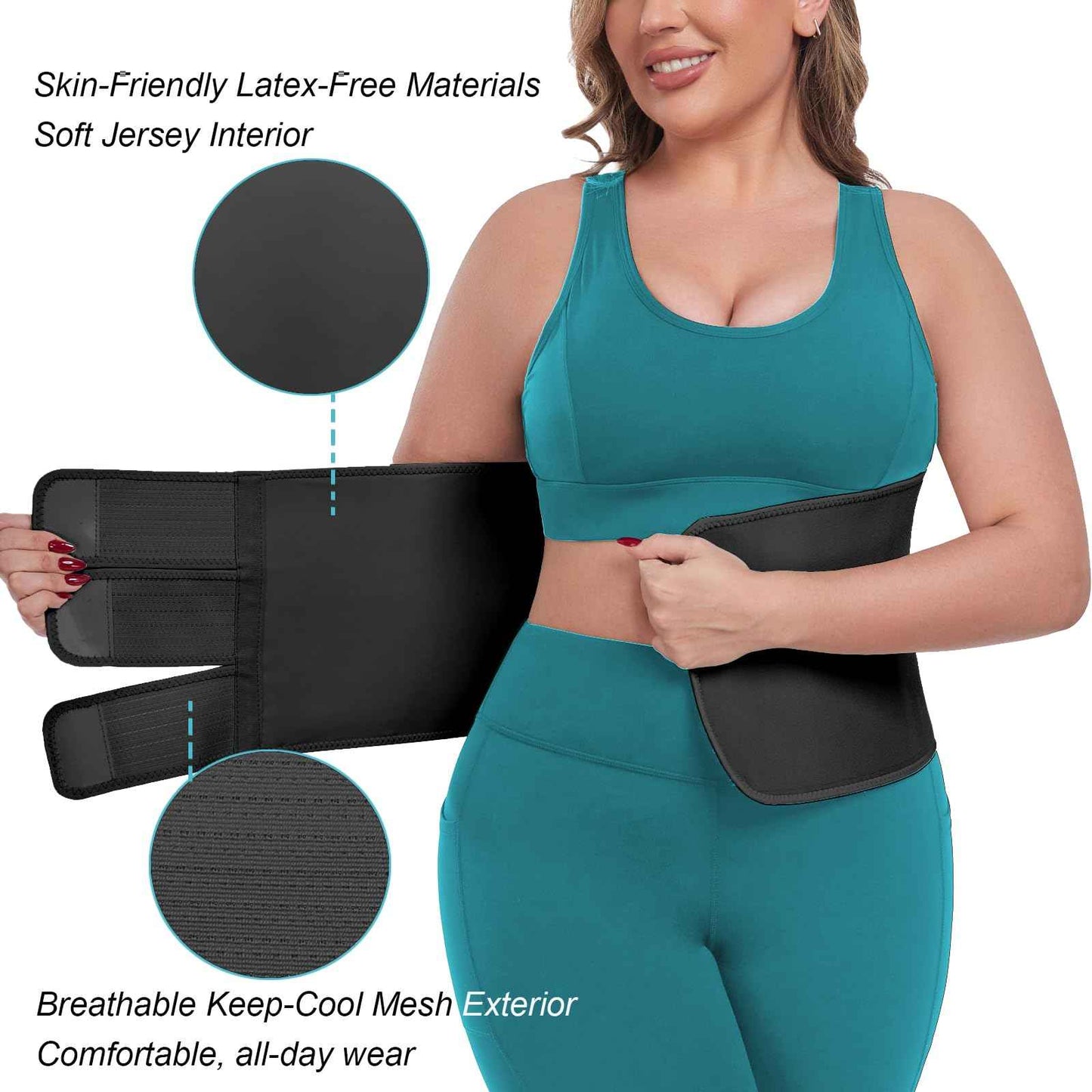 Postpartum Recovery Abdominal Binder Belly Band for Natural Delivery & C-Section Recovery, 9" High Compression Wrap