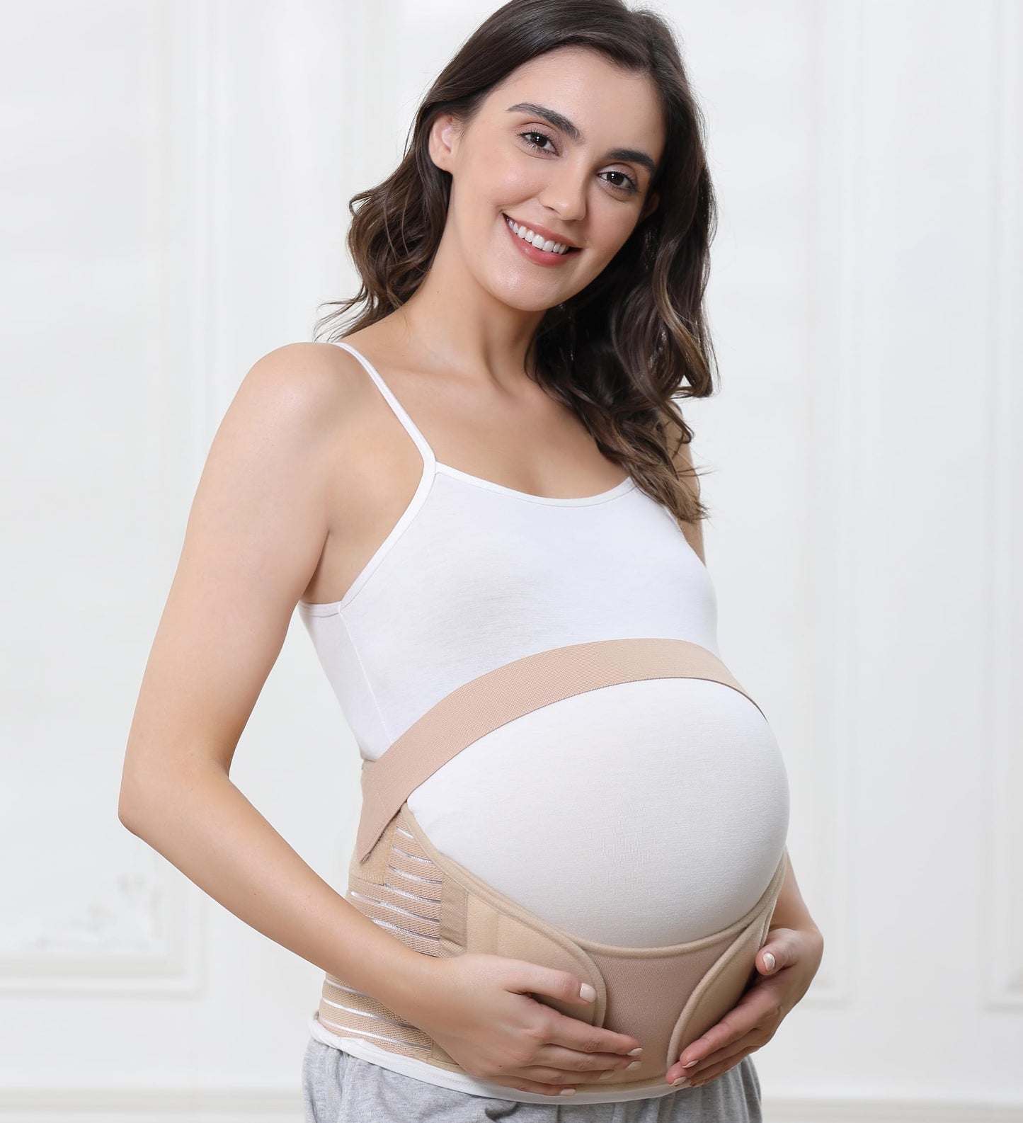 NeoTech Care Pregnancy Support Maternity Belt, Waist/Back/Abdomen Band, Belly Brace (Size M, Black Color)