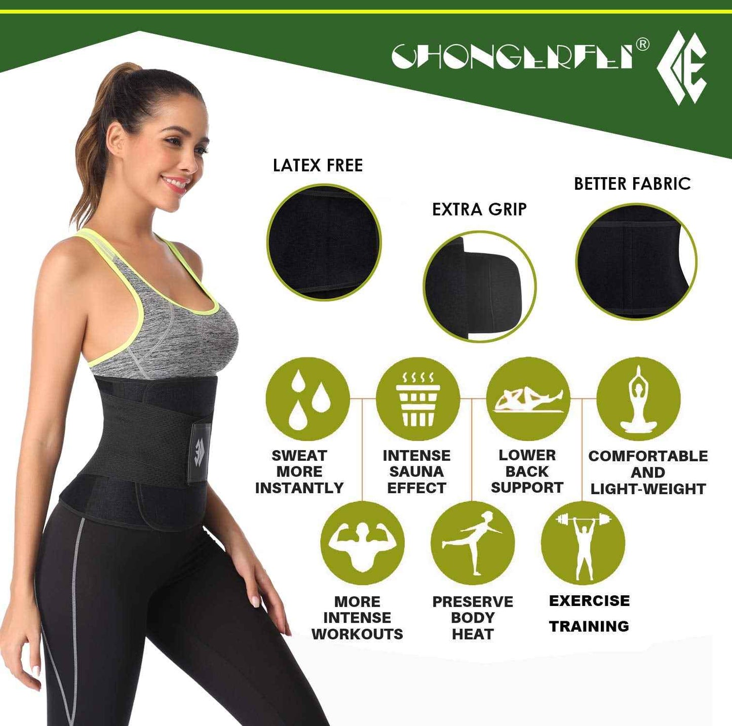 Waist Trainer Belt for Women Man - Waist Trimmer Ab Belt - Tummy Control Body Shaper