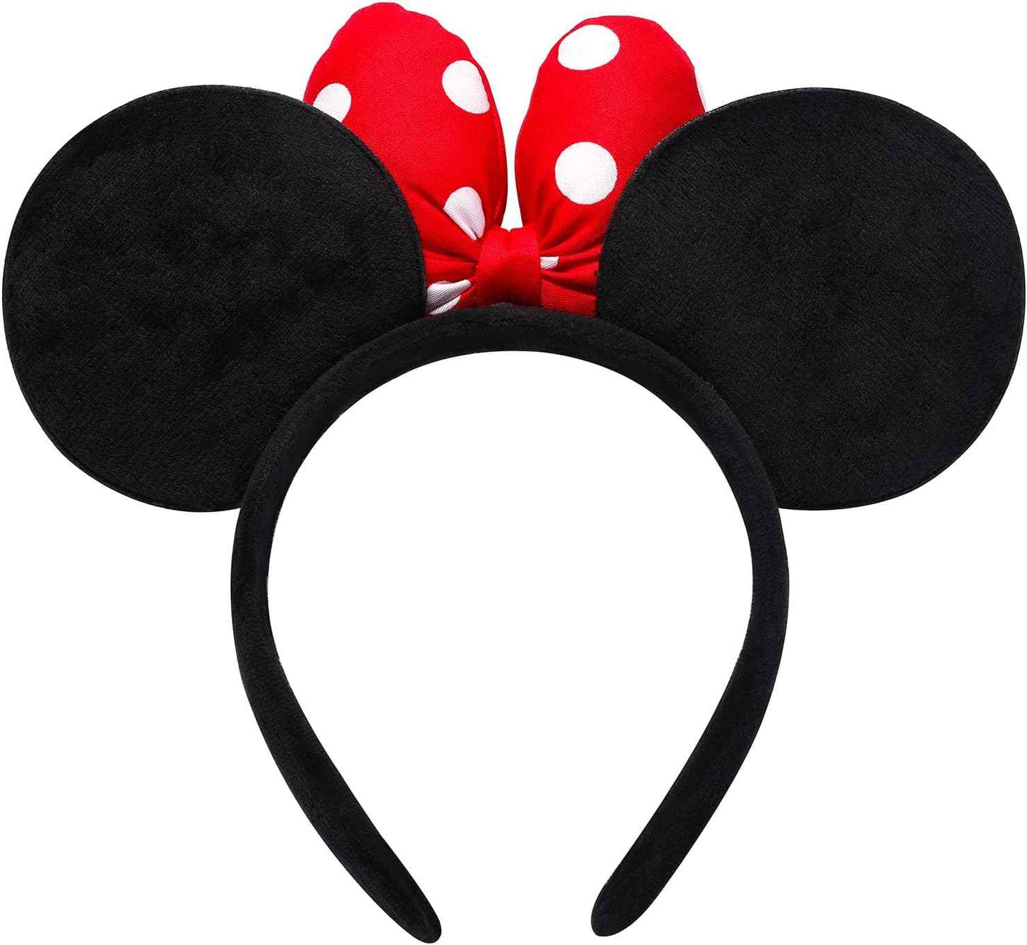 Handmade Mouse Ears Headband for Women and Girls, Polka Dot Bow Minnie Ears Costume Accessories