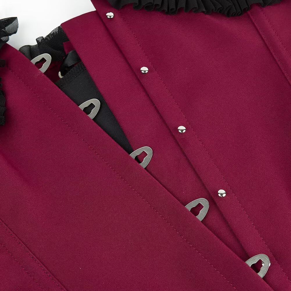 Jutrisujo Underbust Corset Top Bustier Women Lace up Boned Gothic Waist Trainer Fashion Plus Size