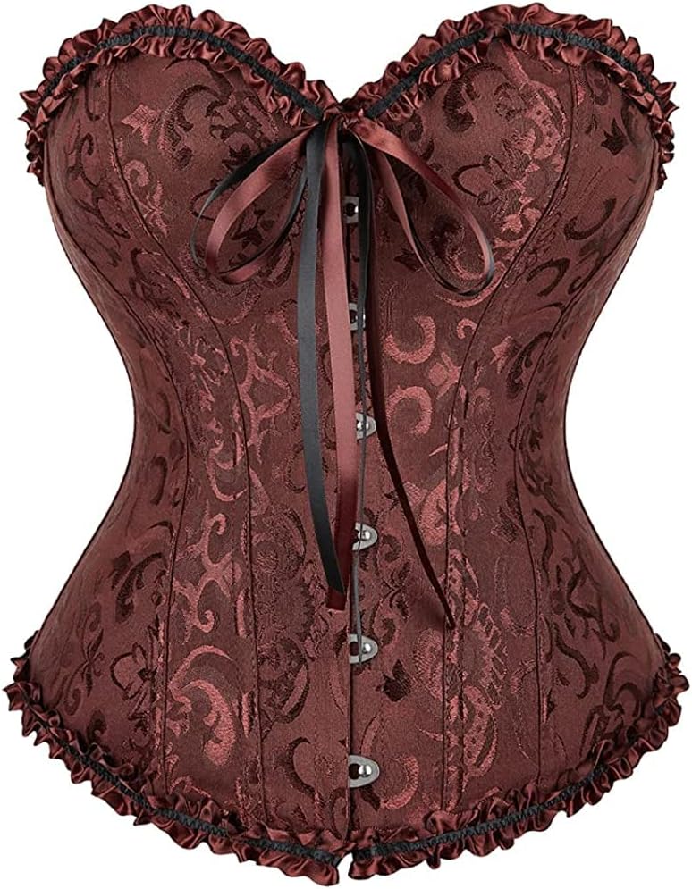 SZIVYSHI Corset Tops for Women, Bustier Shapewear Lingerie, Lace Waist Push Up Bodysuit
