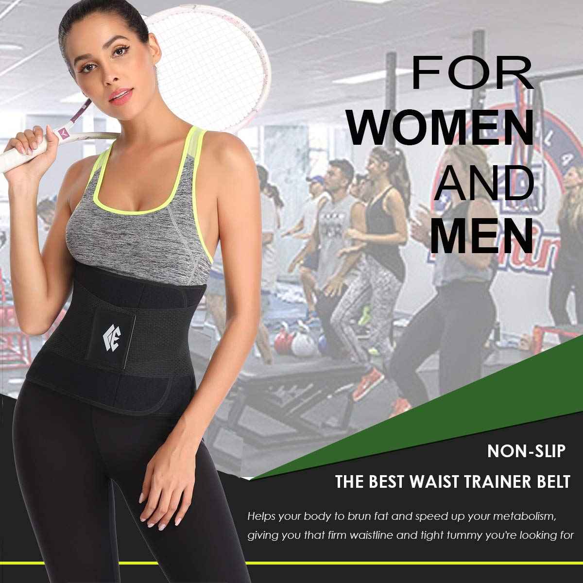 Waist Trainer Belt for Women Man - Waist Trimmer Ab Belt - Tummy Control Body Shaper