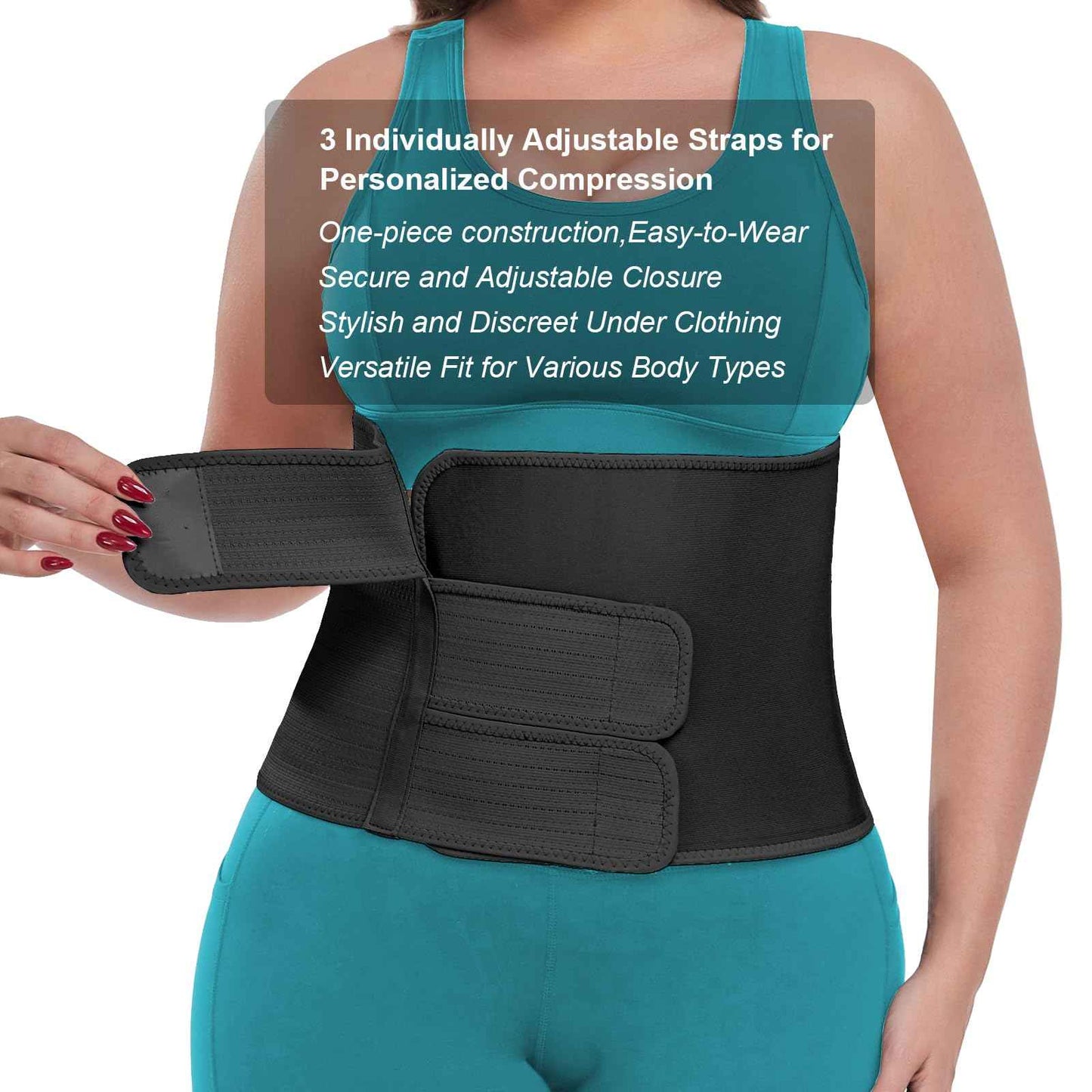 Postpartum Recovery Abdominal Binder Belly Band for Natural Delivery & C-Section Recovery, 9" High Compression Wrap