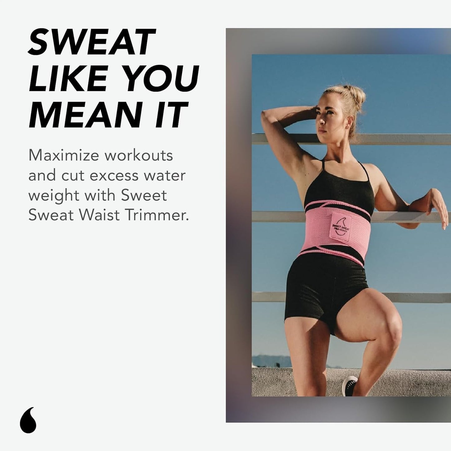 Sports Research® Sweet Sweat Waist Trimmer - Premium Sweat Enhancing Fitness Belt for Women & Men - 5 Adjustable Sizes