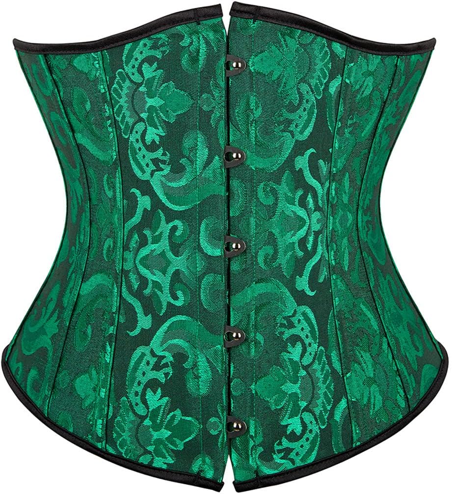 Kranchungel Underbust Corsets for Women Black Corset Top Waist Trainer Fashion Bustier Plus Size Corset