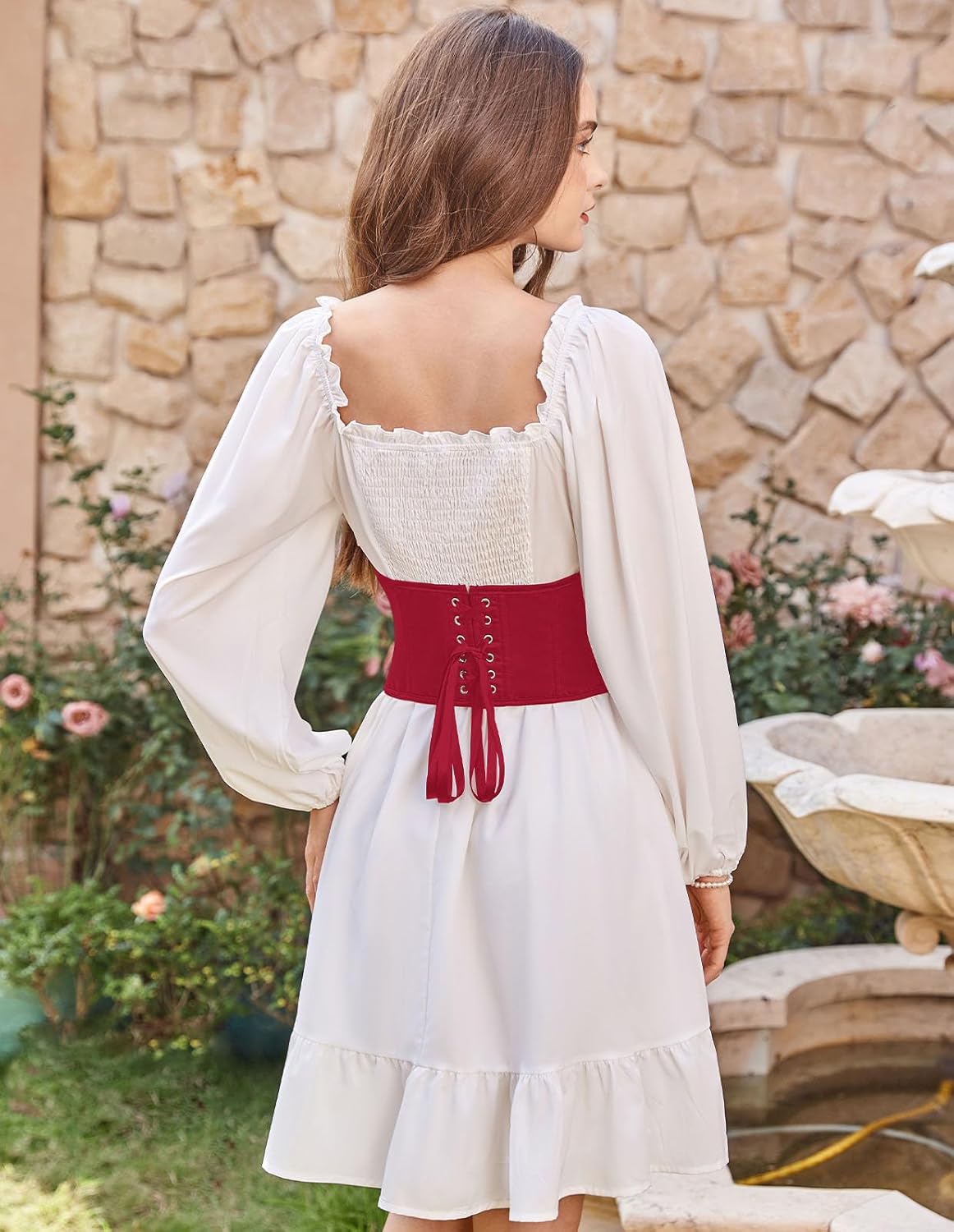 Scarlet Darkness Corset Belt for Women Fishbone Wide Waist Corset Pirate Belt