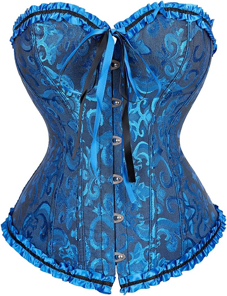 Zhitunemi Black Corset Top for Women Pirate Corsets Shapewear Steampunk Corset Overbust