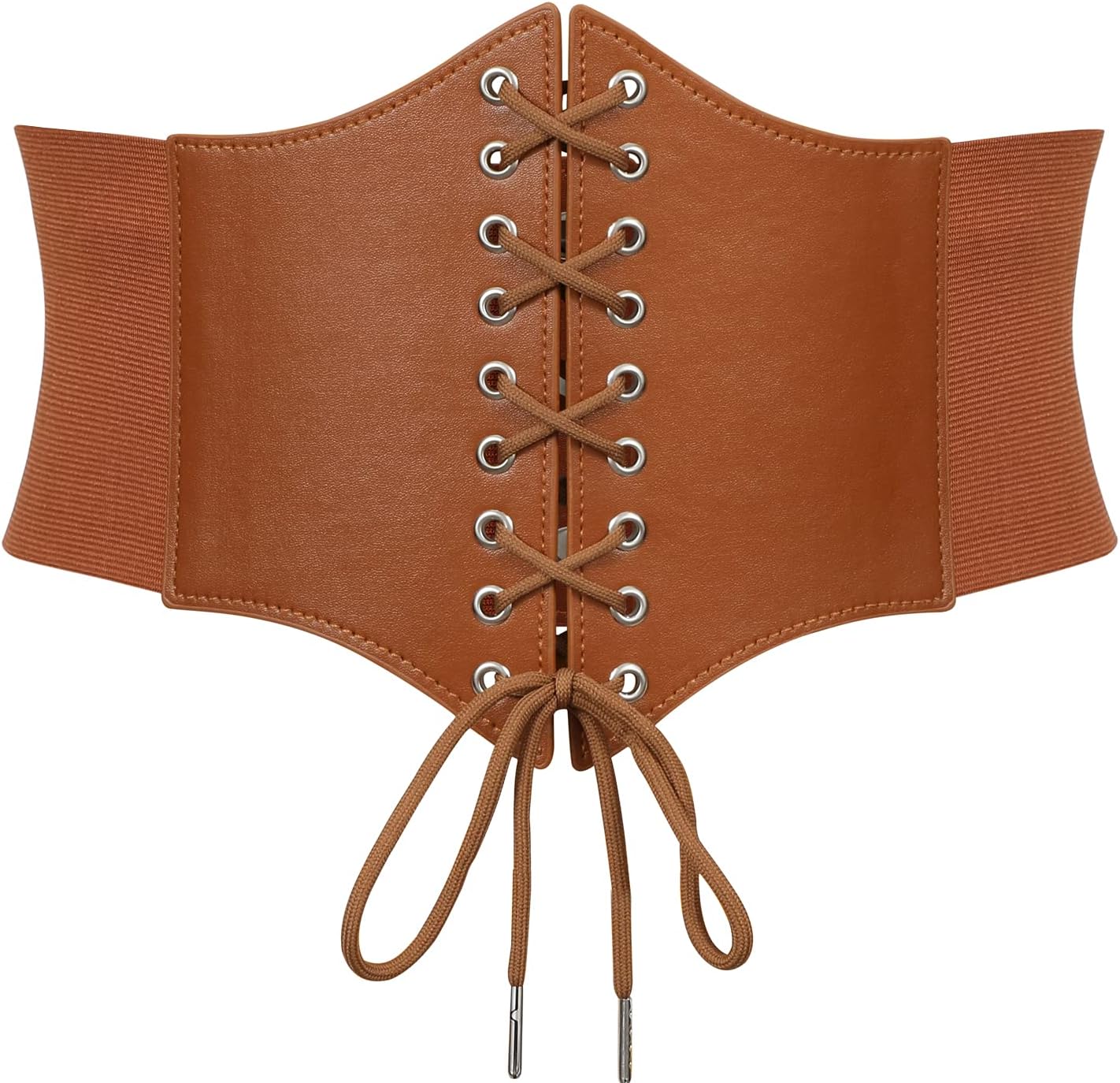 WHIPPY Women's Lace-up Corset Elastic Waist Belt, Tied Waspie Wide Belt for Women Halloween Costume