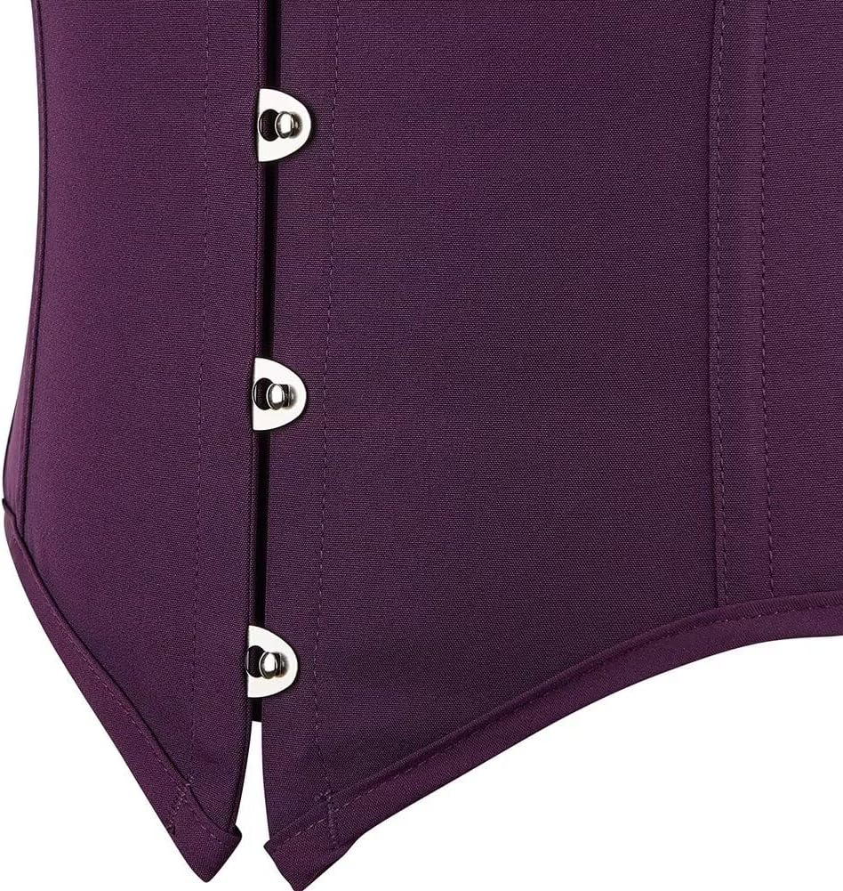Jutrisujo Underbust Corset Top Bustier Women Lace up Boned Gothic Waist Trainer Fashion Plus Size