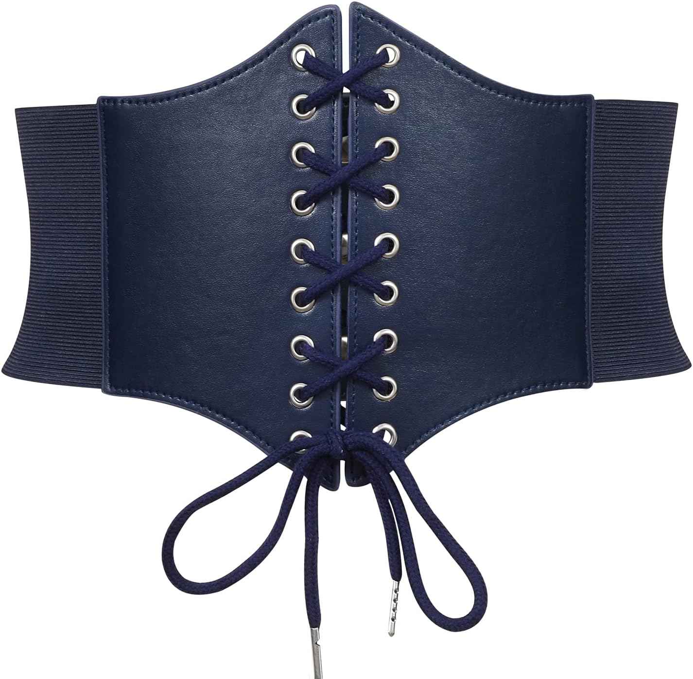 WHIPPY Women's Lace-up Corset Elastic Waist Belt, Tied Waspie Wide Belt for Women Halloween Costume