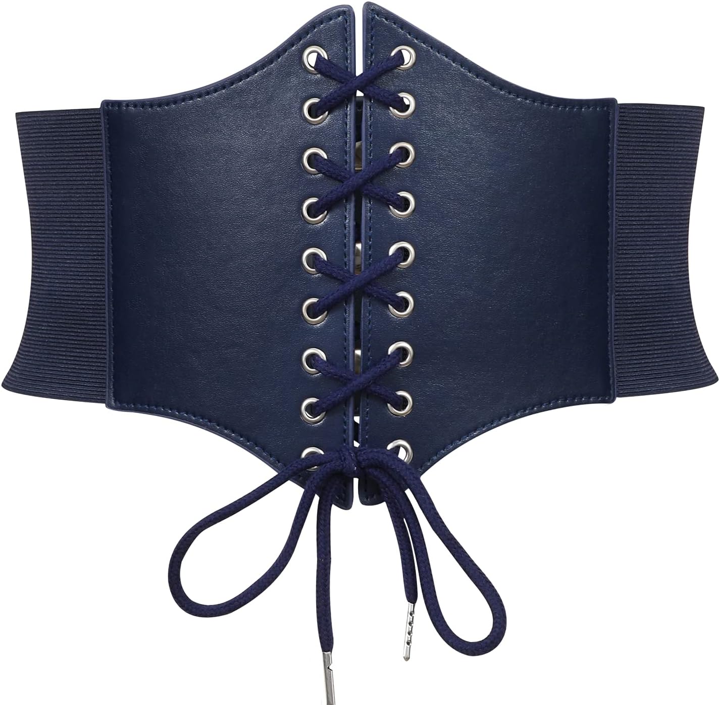 WHIPPY Women's Lace-up Corset Elastic Waist Belt, Tied Waspie Wide Belt for Women Halloween Costume