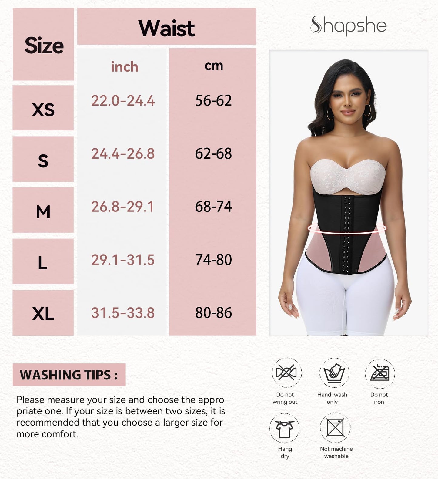 SHAPSHE Waist Trainer Corset for Women Tummy Control Waist Cincher Shapewear Workout Body Shaper Postpartum with Hooks