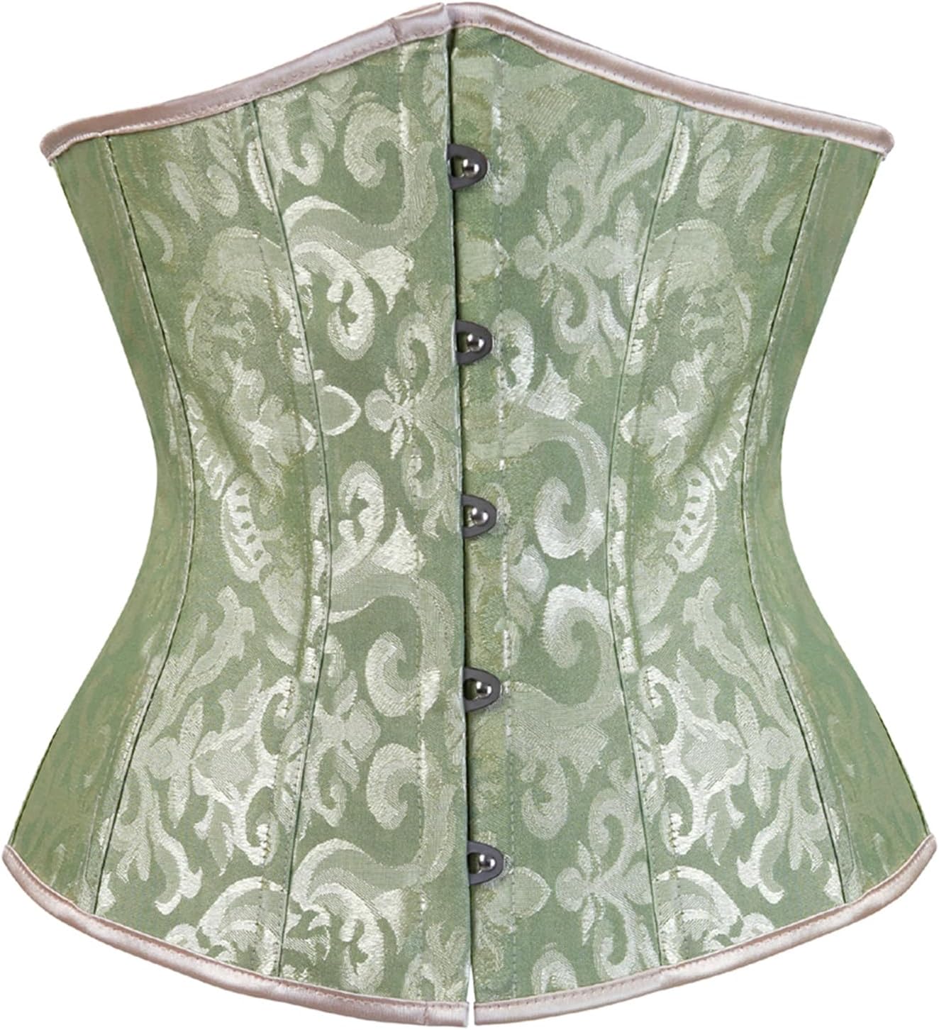 Zhitunemi Women's Lace Up Boned Jacquard Brocade Waist Training Underbust Corset