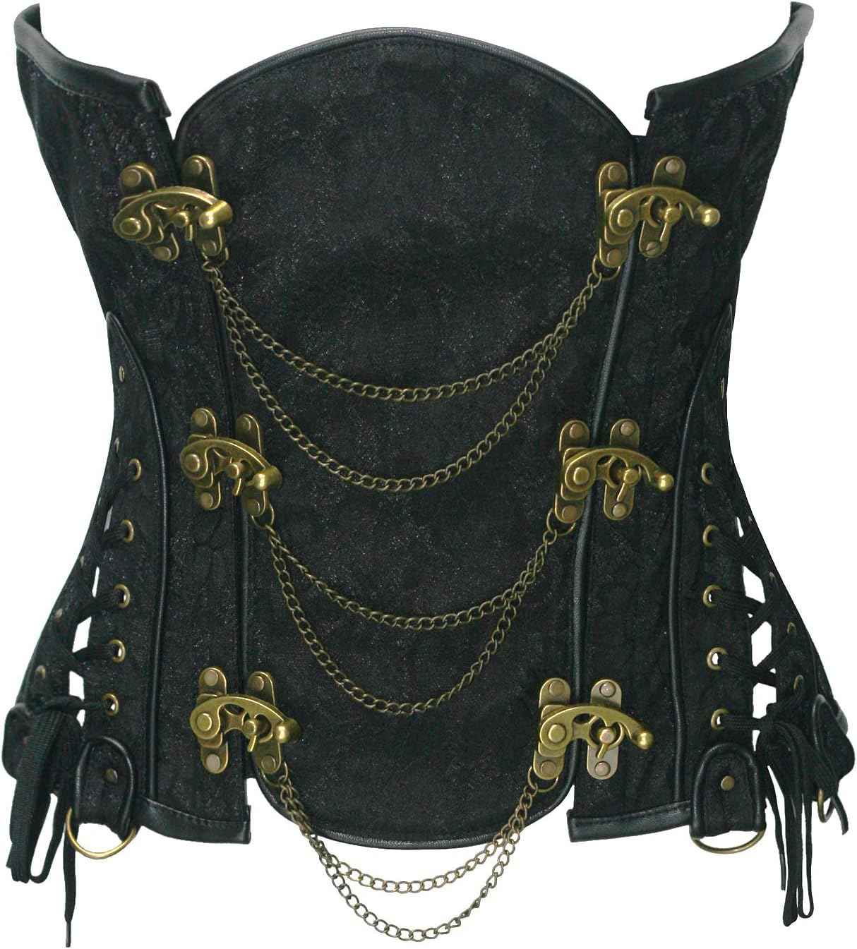 bslingerieĀ® Gothic Steampunk Heavy Duty Waist Cincher Underbust Corset