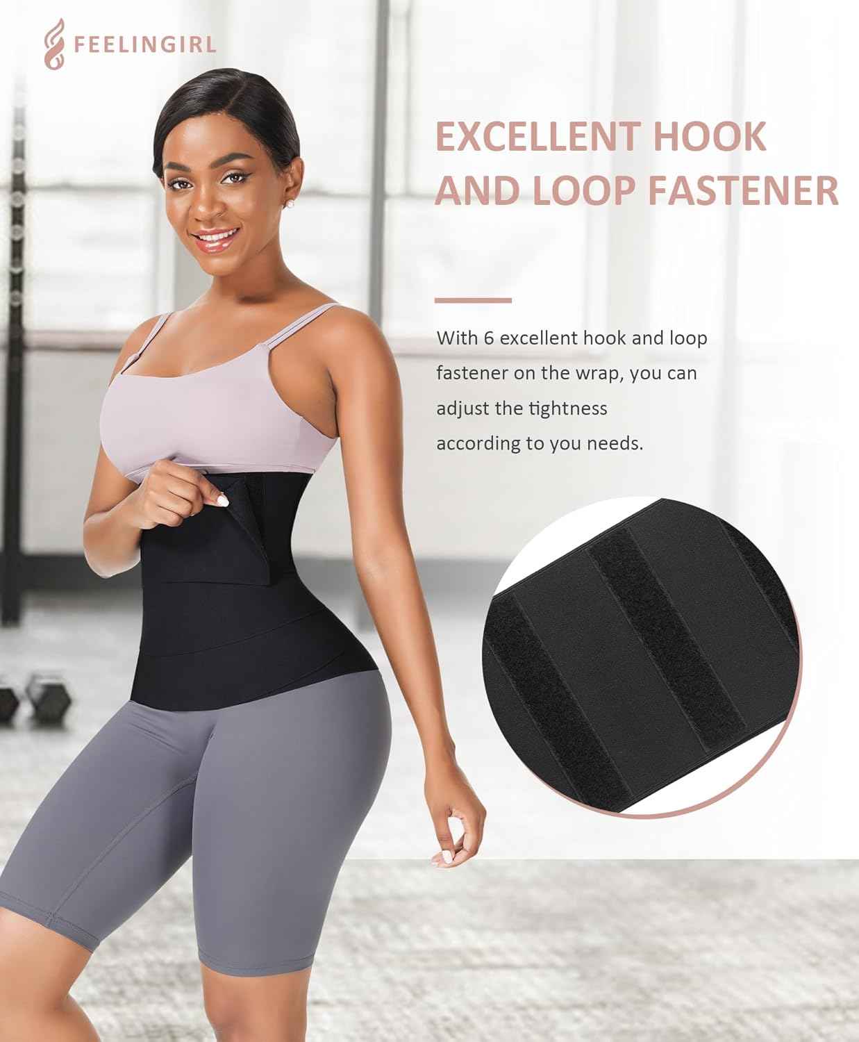 FeelinGirl Waist Trainer for Women Bandage Wrap Trimmer Belt Long Torso Tummy Wraps Belly Body Shaper Waist Trimmer Belt