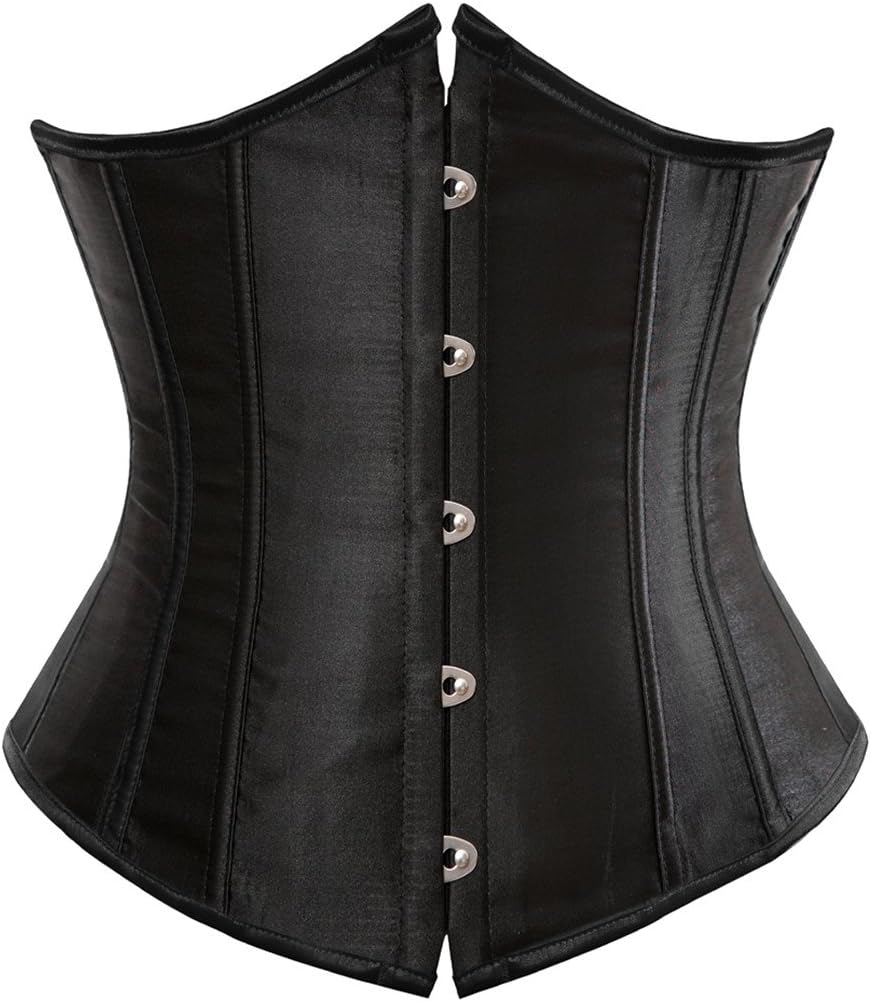 Kranchungel Underbust Corsets for Women Black Corset Top Waist Trainer Fashion Bustier Plus Size Corset
