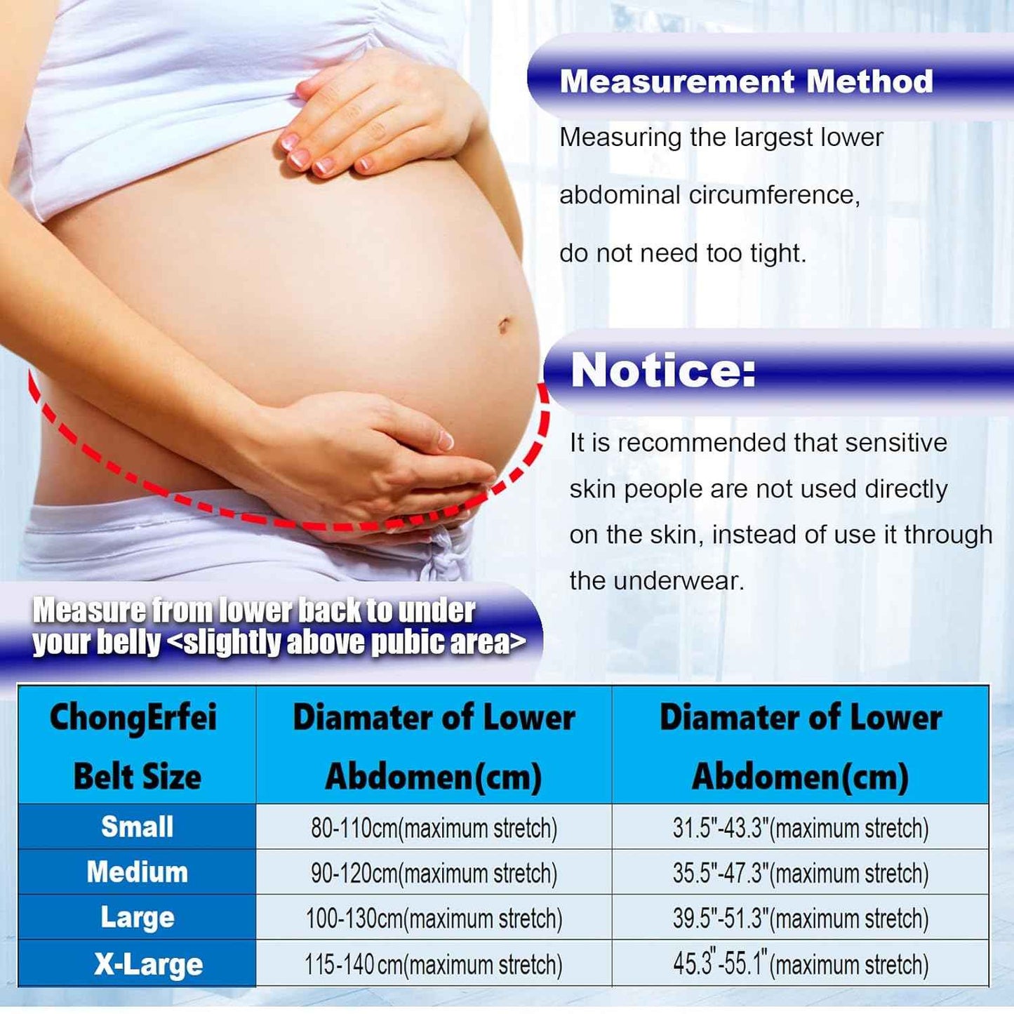 ChongErfei Maternity Belt, Pregnancy 3 in 1 Support Belt for Back/Pelvic/Hip Pain, Maternity Band Belly Support for Pregnancy Belly Support Band (L: Fit Ab 39.5"-51.3", Beige)