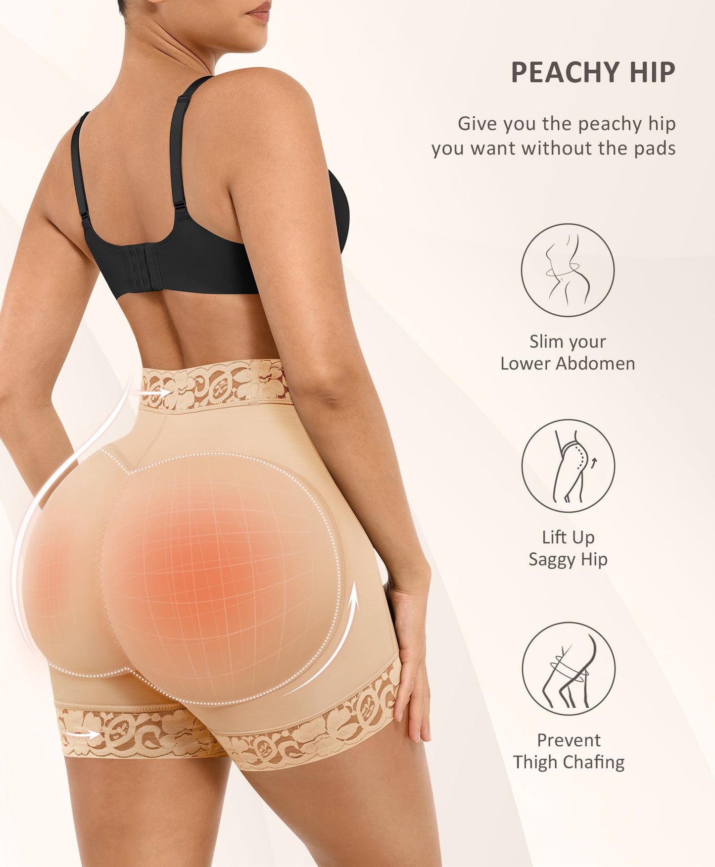FeelinGirl Butt Lifter Panties Hip Enhancer Shapewear Tummy Control Body Shaper Shorts