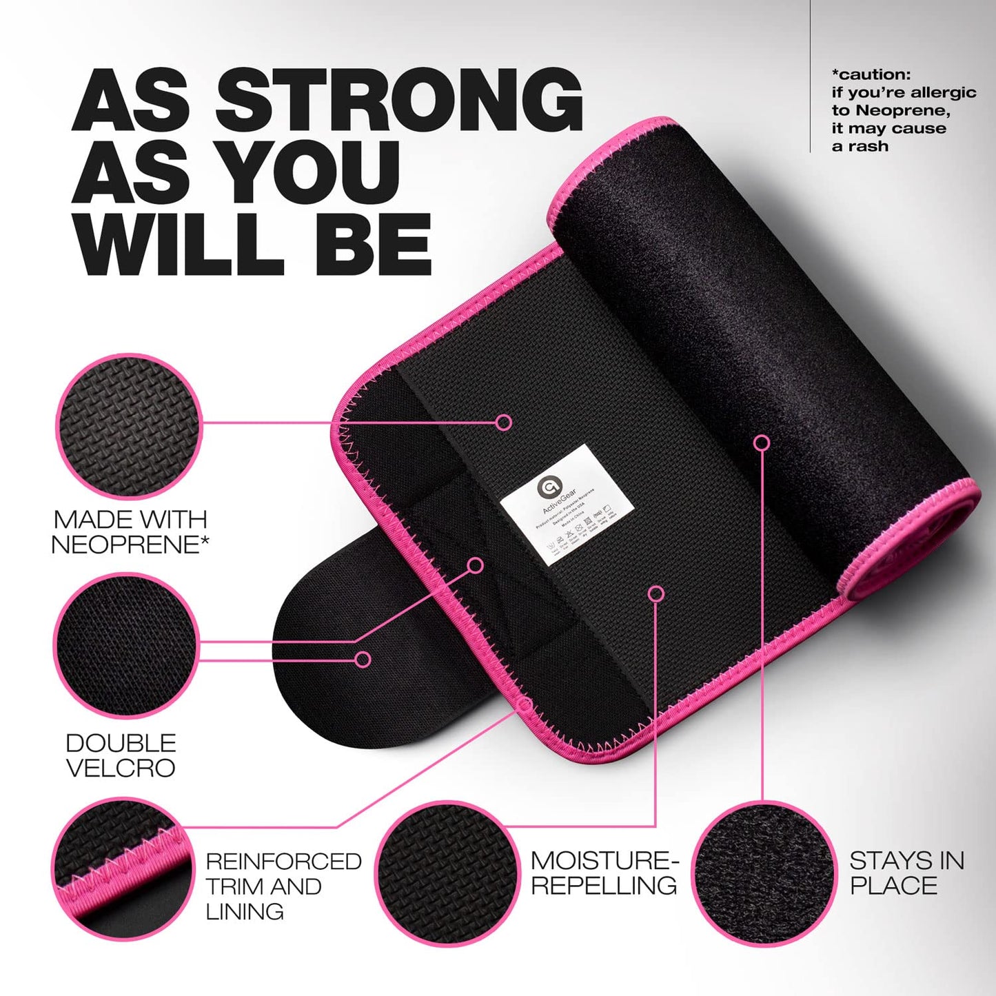 ActiveGear Premium Waist Trimmer & Trainer Belt for Men and Women - Sweat-Enhancing Slimming Wrap for Stomach, Adjustable Fit