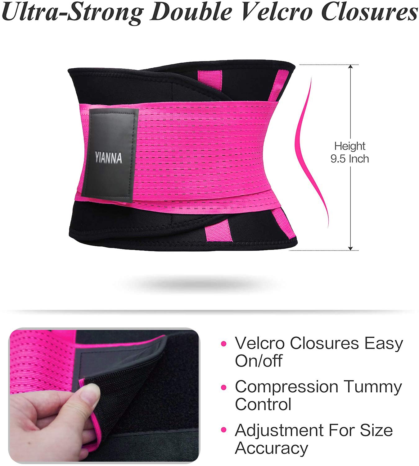 YIANNA Waist Trainer Belt for Women Waist Trimmer Weight Loss Workout Fitness Back Support Belts