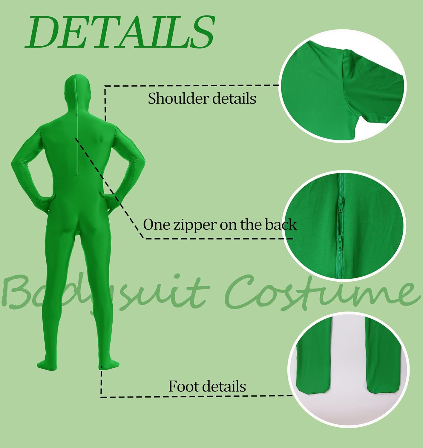 ATHX Men's and Women's Spandex Open Face Bodysuit Costume Adult Stretchy Halloween Cosplay Body Suit Zentai Suit Outfits