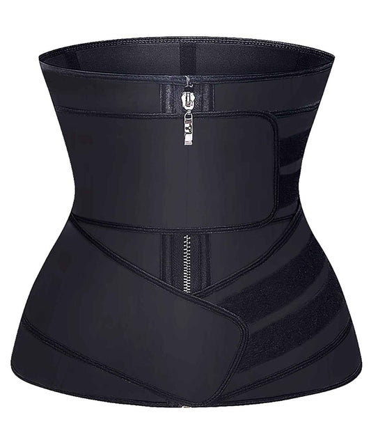 YIANNA Waist Trainer for Women Latex Underbust Double Training Belt Tummy Control Waist Cincher Sport Girdle