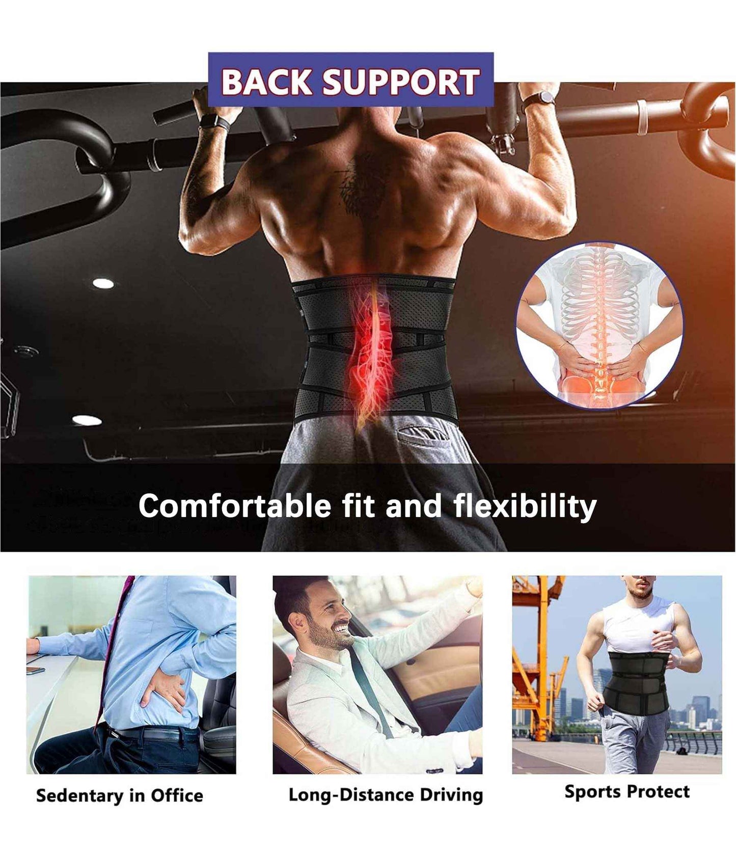 Waist Trainer Trimmer for Men Tummy Control Shapewear Neoprene Sweat Belt Slimming Body Shaper