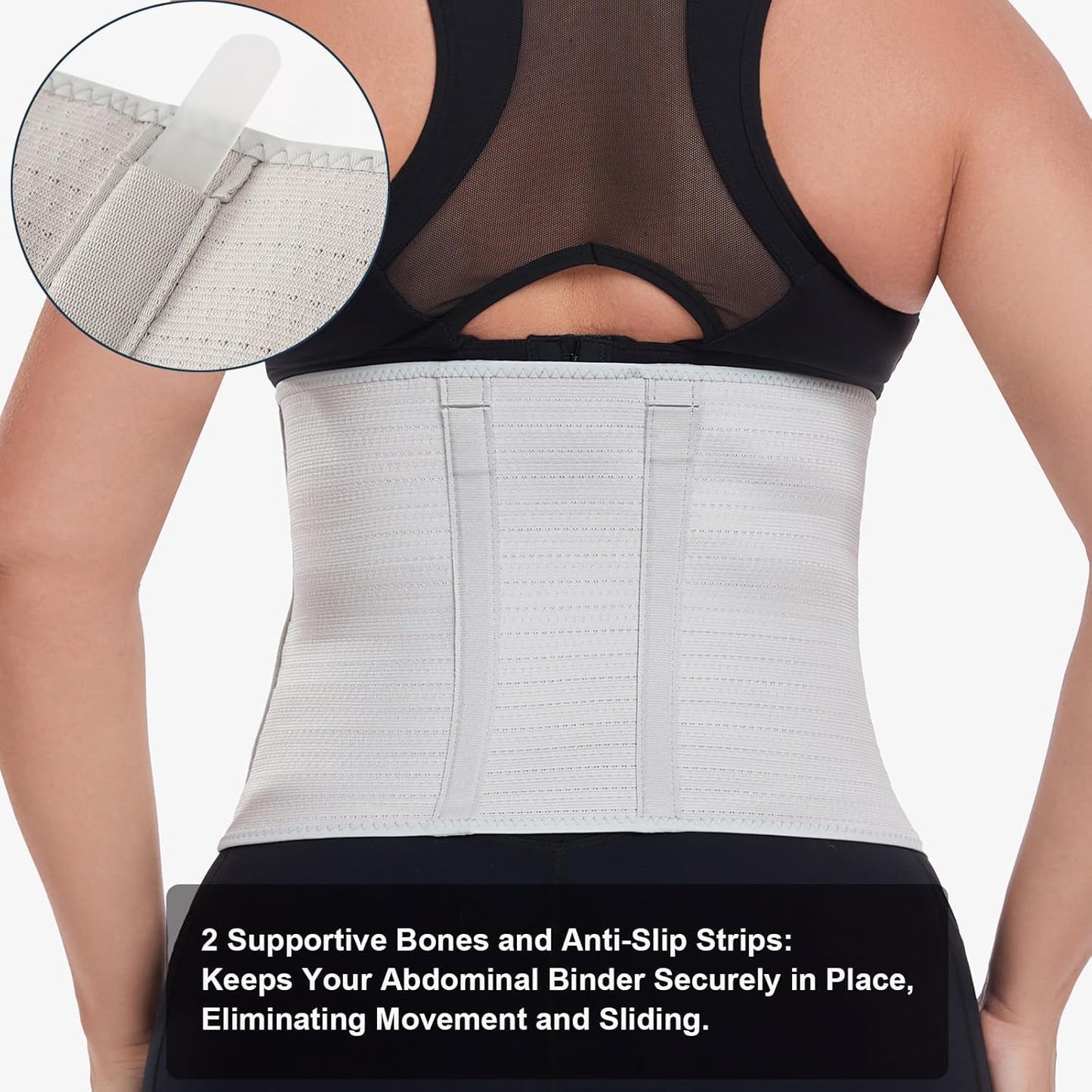 Postpartum Recovery Abdominal Binder Belly Band for Natural Delivery & C-Section Recovery, 9" High Compression Wrap