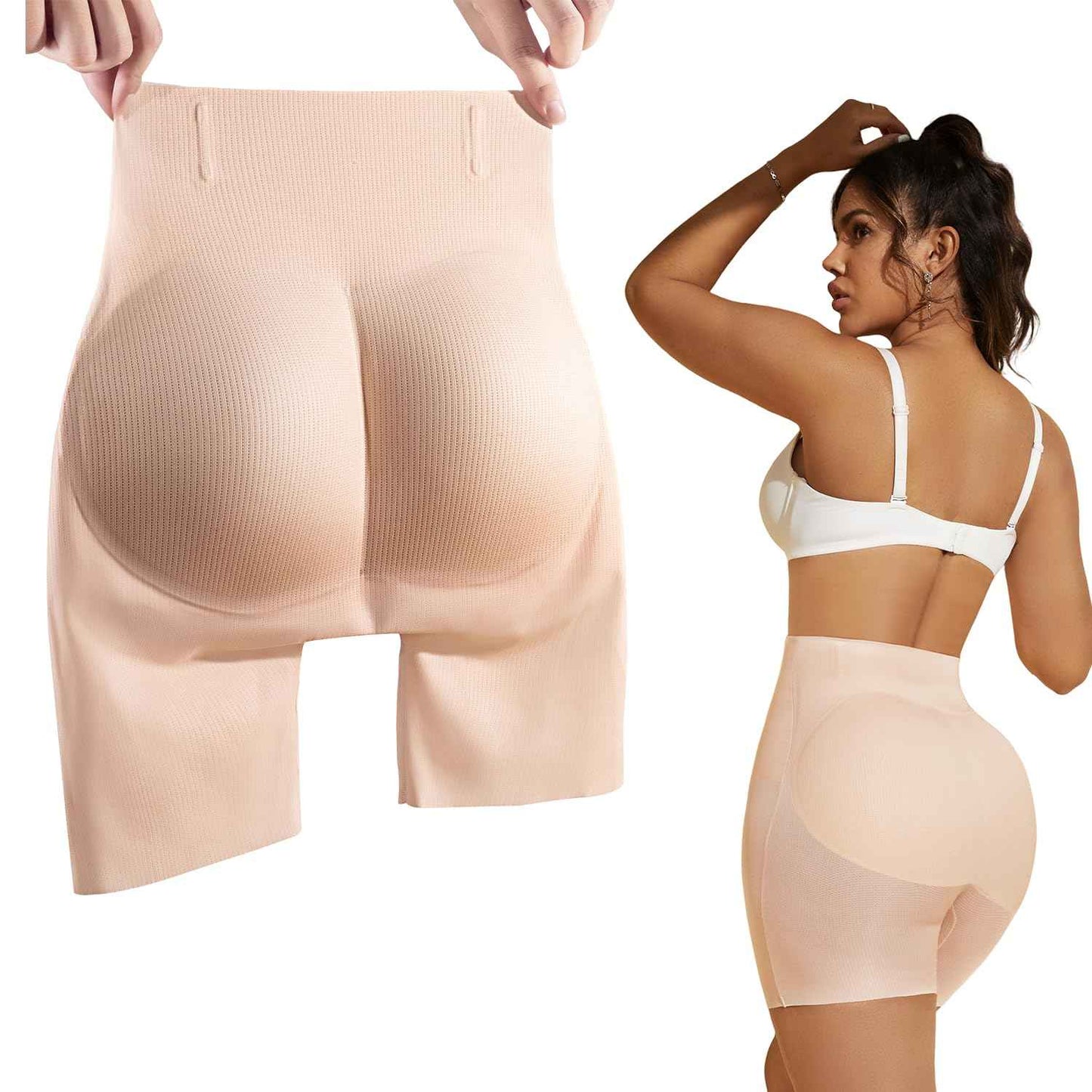 MOVWIN Padded Underwear for Women Tummy Control Shapewear Shorts Butt Lifting Panties Seamless Butt Pads for Bigger Butt