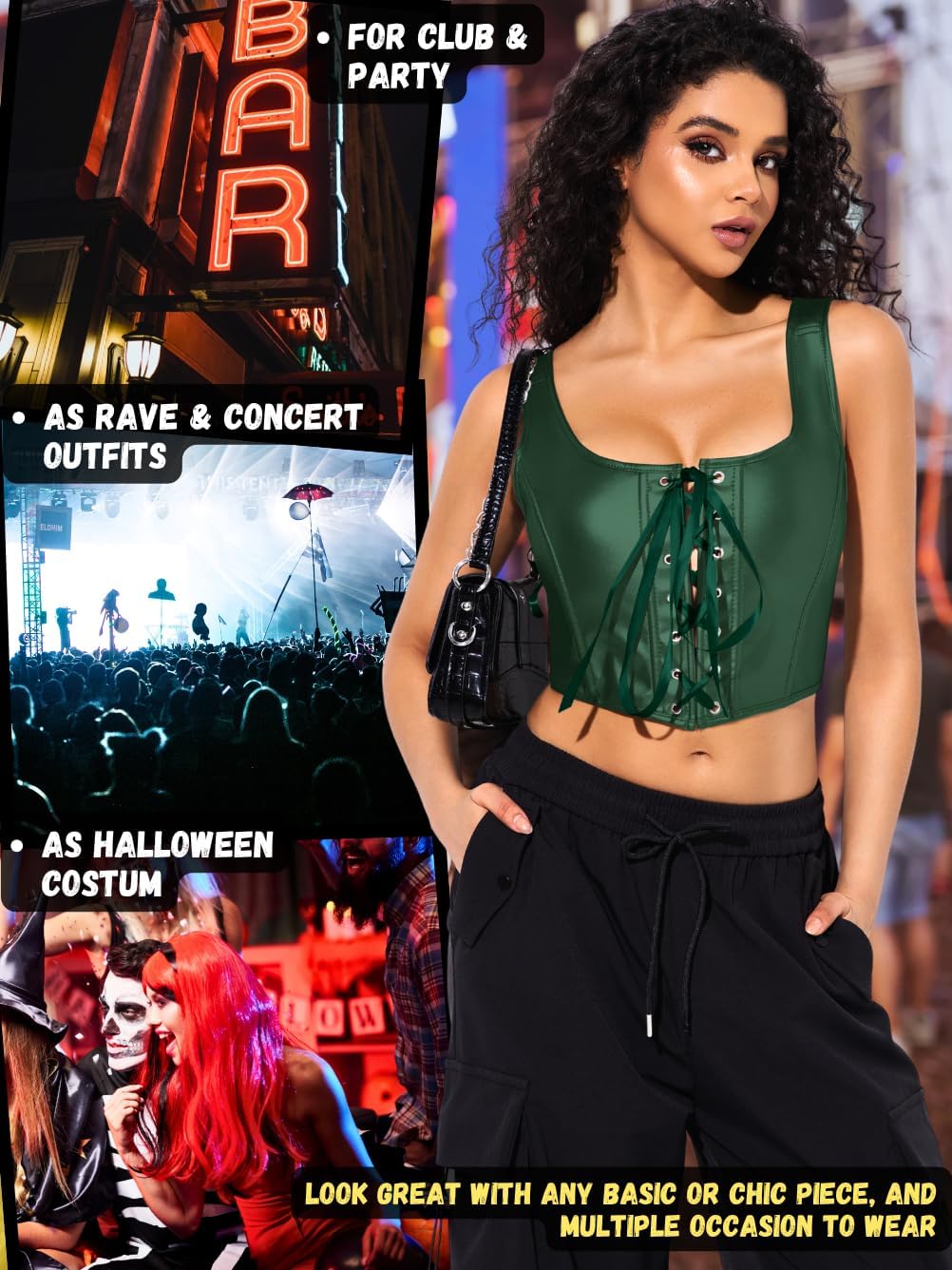 Renaissance Corsets Leather, Lace Up Overbust, S-6XL Sexy Tops