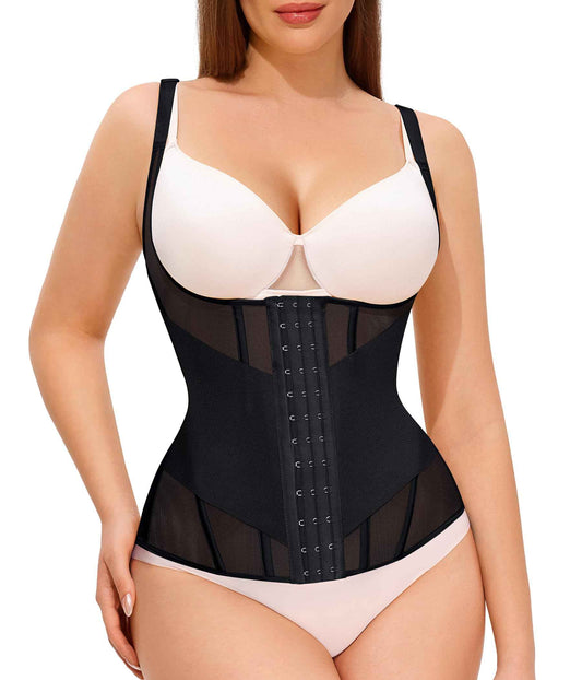 Nebility Waist Trainer for Women Corset Shapewear Tummy Control Body Shaper Top Waist Cincher Girdle with Adjustable Straps