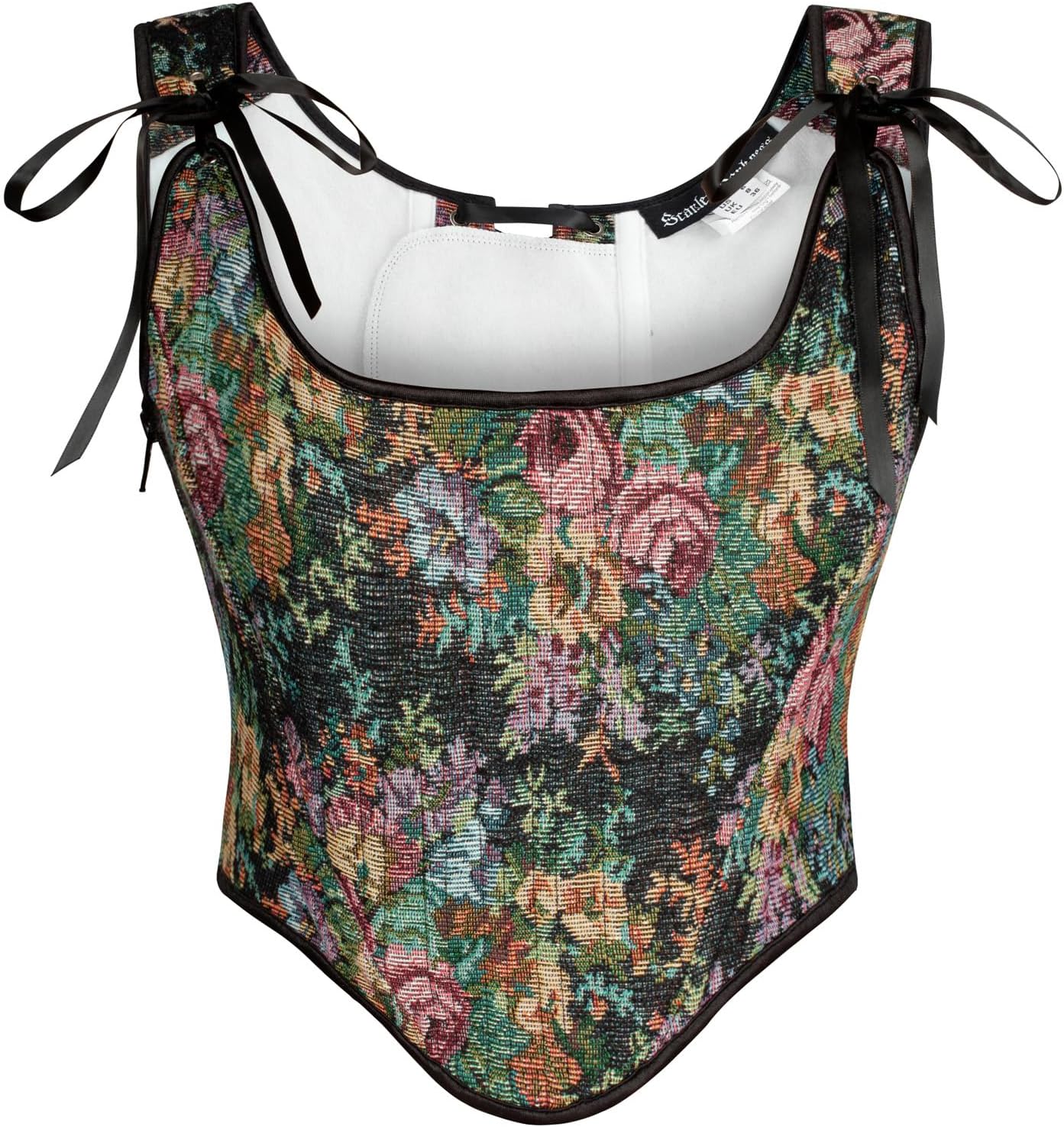 Scarlet Darkness Corset Tops for Women Renaissance Floral Overbust Boned Bustier Bodice
