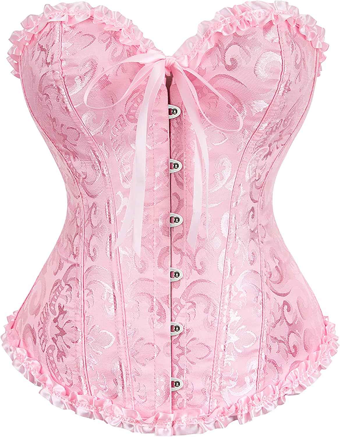 Alivila.Y Fashion Womens Lace Up Corset Top Overbust Body Shaper Bustier Corsets for Women