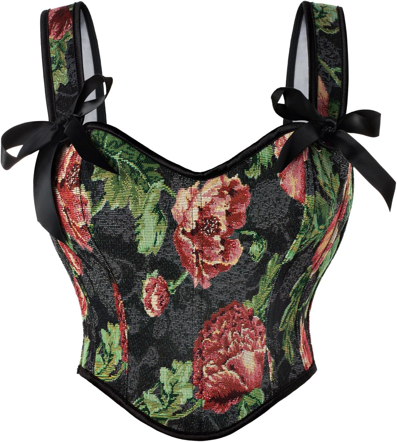 Scarlet Darkness Corset Tops for Women Sweetheart Neckline Floral Corset with Zipper Size 6-18