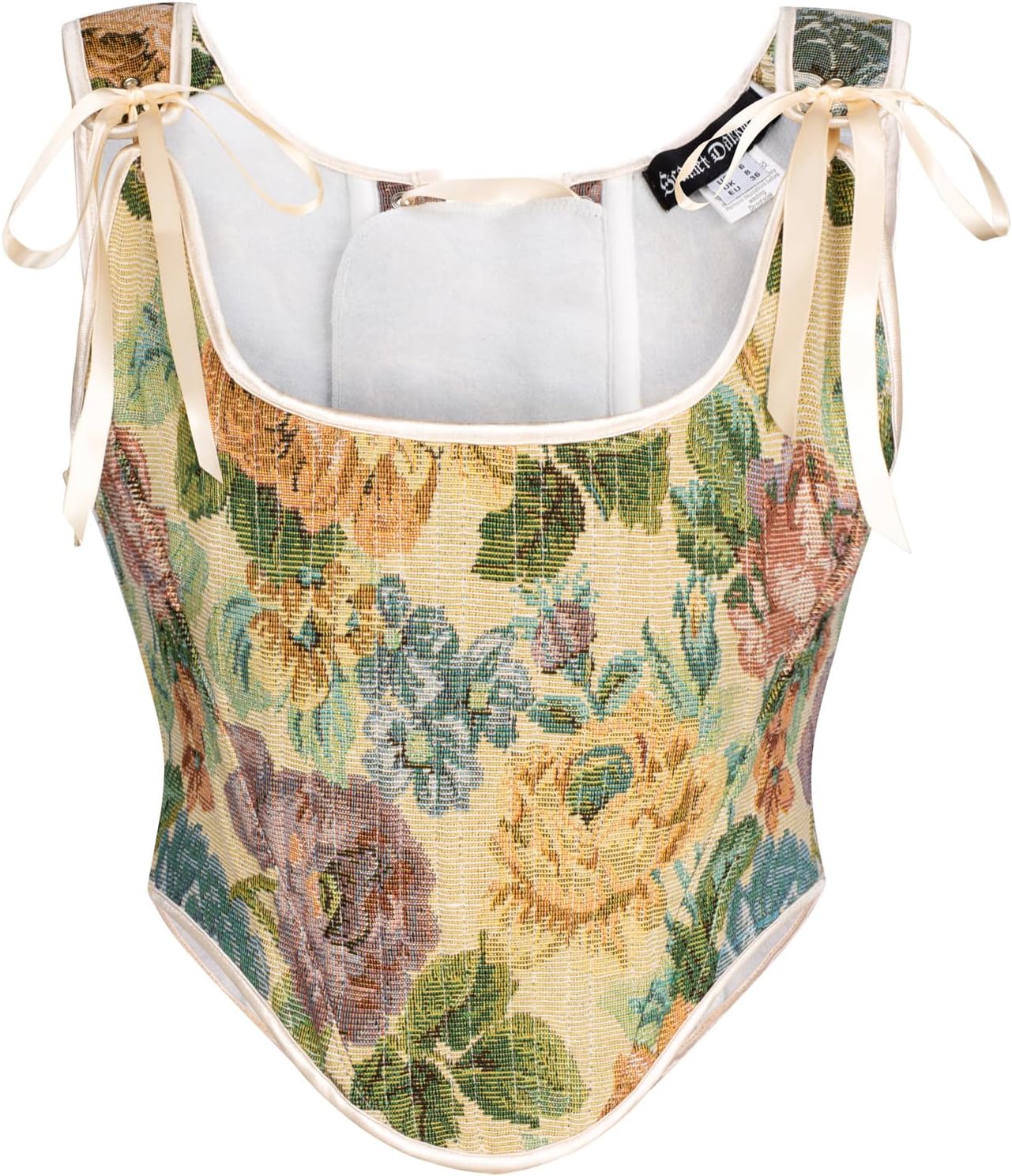 Scarlet Darkness Corset Tops for Women Renaissance Floral Overbust Boned Bustier Bodice