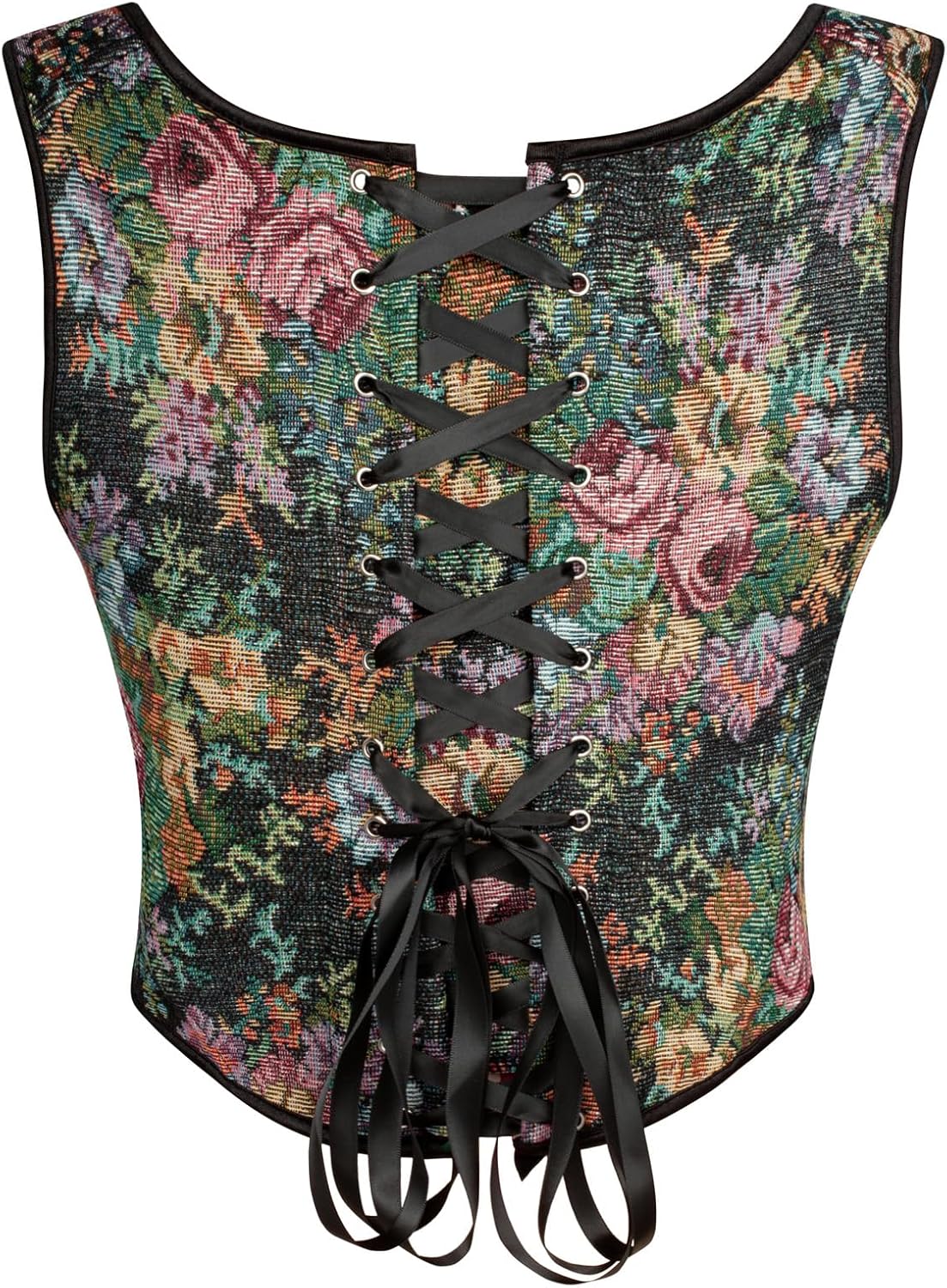 Scarlet Darkness Corset Tops for Women Renaissance Floral Overbust Boned Bustier Bodice