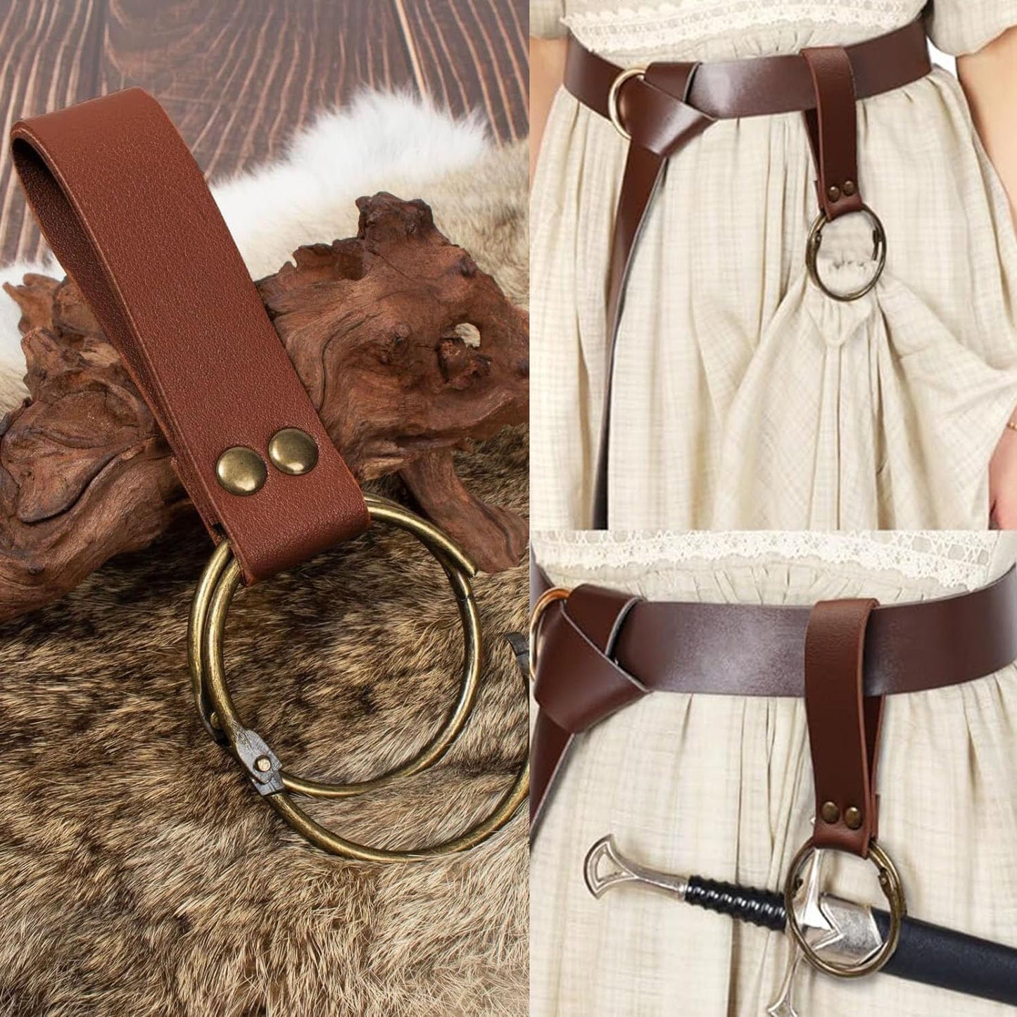 5PCS Renaissance Costume Sets Corset Waistband Belt Pouch Coin Purse Potion Bottle Vials Skirt Hike Medieval Cosplay
