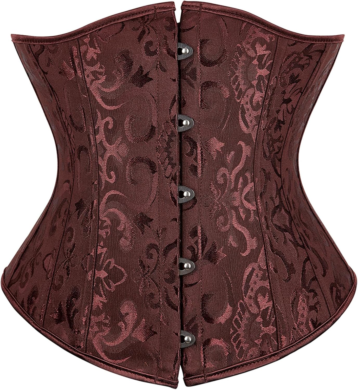 Zhitunemi Women's Lace Up Boned Jacquard Brocade Waist Training Underbust Corset