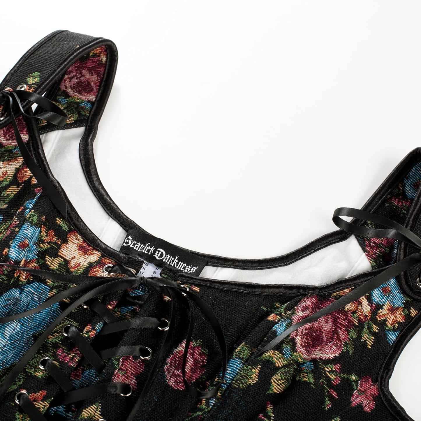Scarlet Darkness Corset Tops for Women Renaissance Corset Floral Lace Up Bodyshaper Bustier