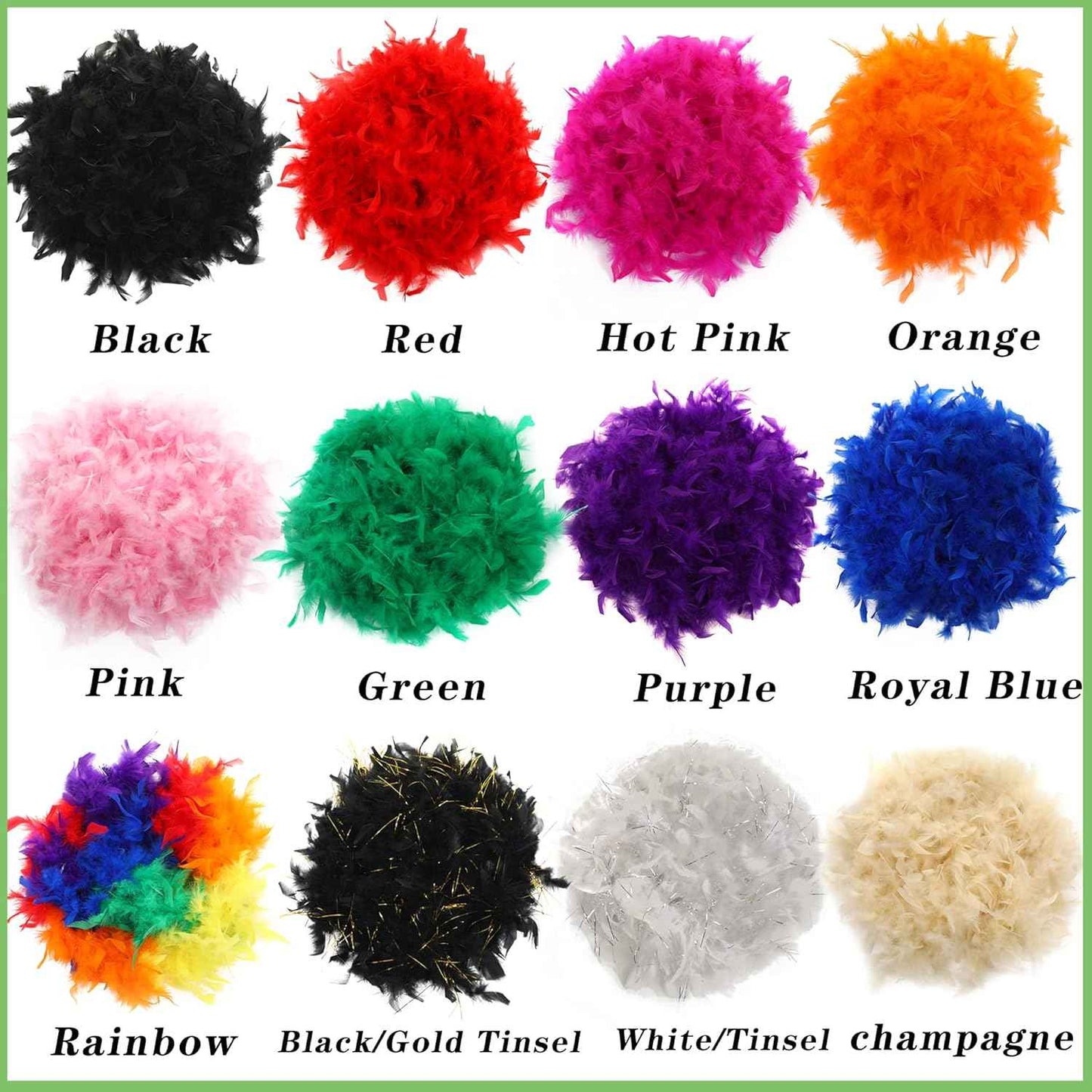 45g White Feather Boa - 2 Yards Turkey Boa Feathers for Party Bulk,Christmas,Wedding Centerpieces,Costume,Concert,Pet and Home Decoration(45g-White)