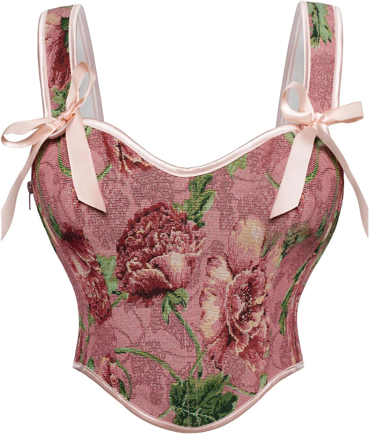 Scarlet Darkness Corset Tops for Women Sweetheart Neckline Floral Corset with Zipper Size 6-18
