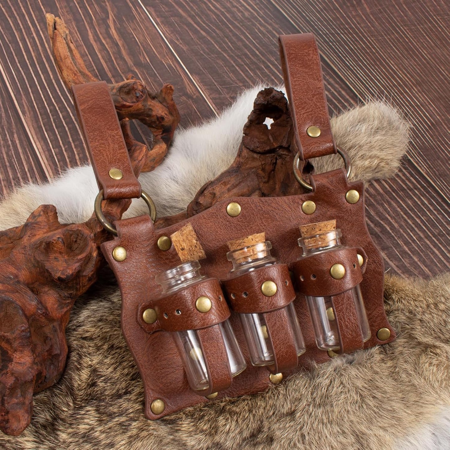 SUMGOGO 5PCS Renaissance Costume Corset Belt Pouch Potion Bottle Vila Sword Frog Hook Medieval Festival Halloween Accessory