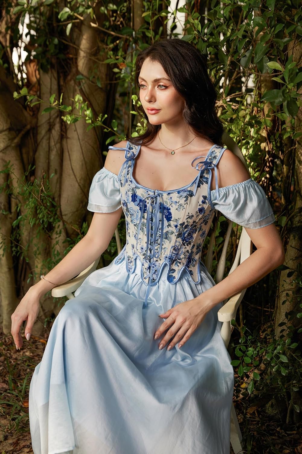 Scarlet Darkness Corset Tops for Women Renaissance Corset Floral Lace Up Bodyshaper Bustier