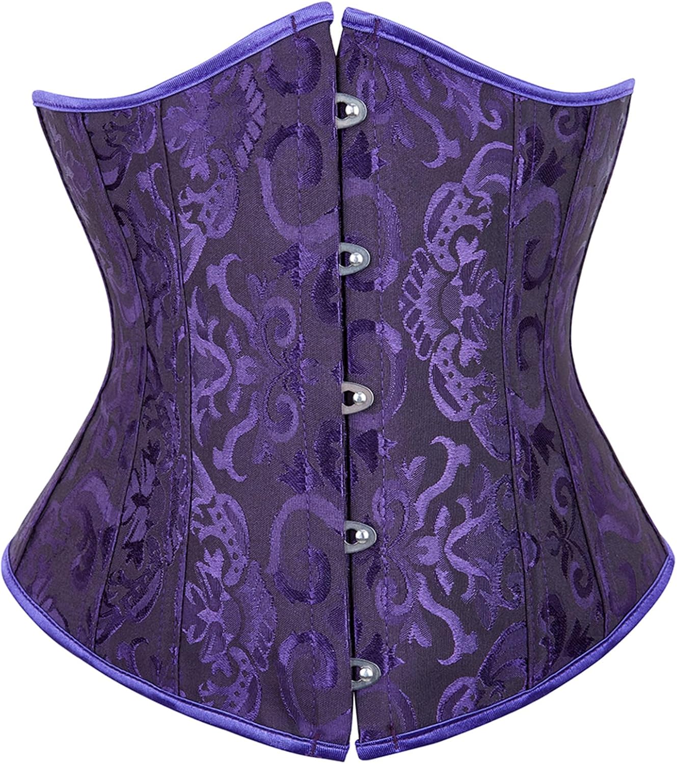 Zhitunemi Women's Lace Up Boned Jacquard Brocade Waist Training Underbust Corset