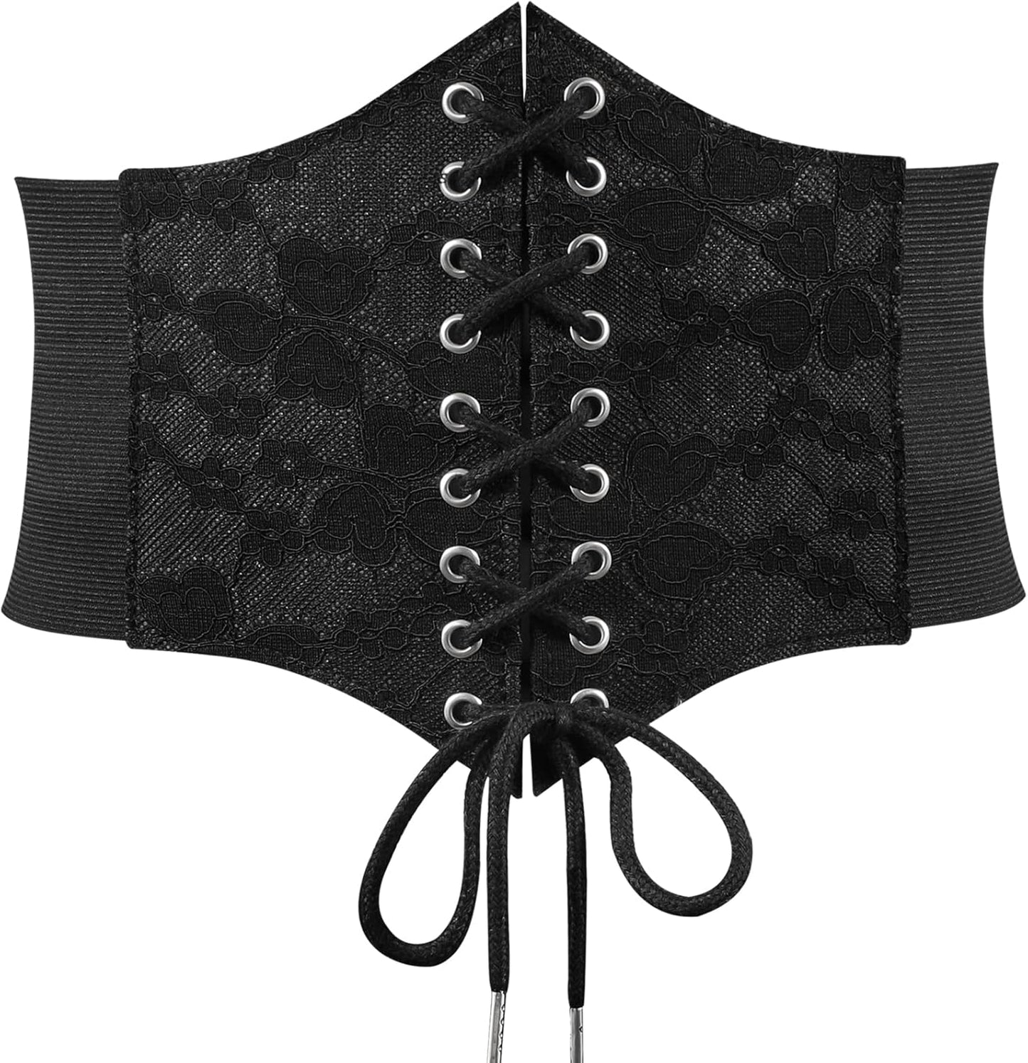 JASGOOD Women’s Elastic Costume Waist Belt Lace-up Tied Waspie Corset Belts for Women