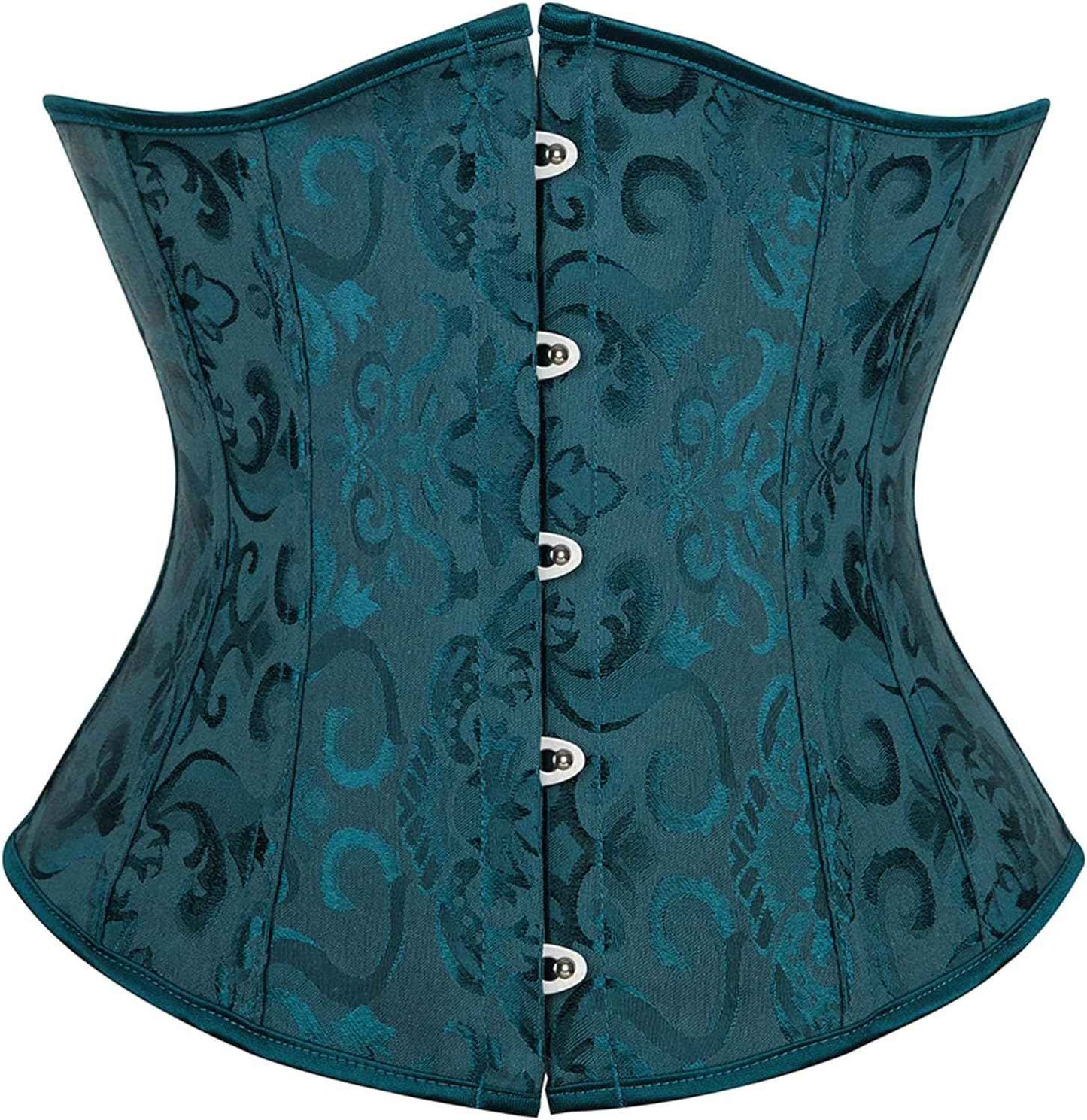 Zhitunemi Women's Lace Up Boned Jacquard Brocade Waist Training Underbust Corset