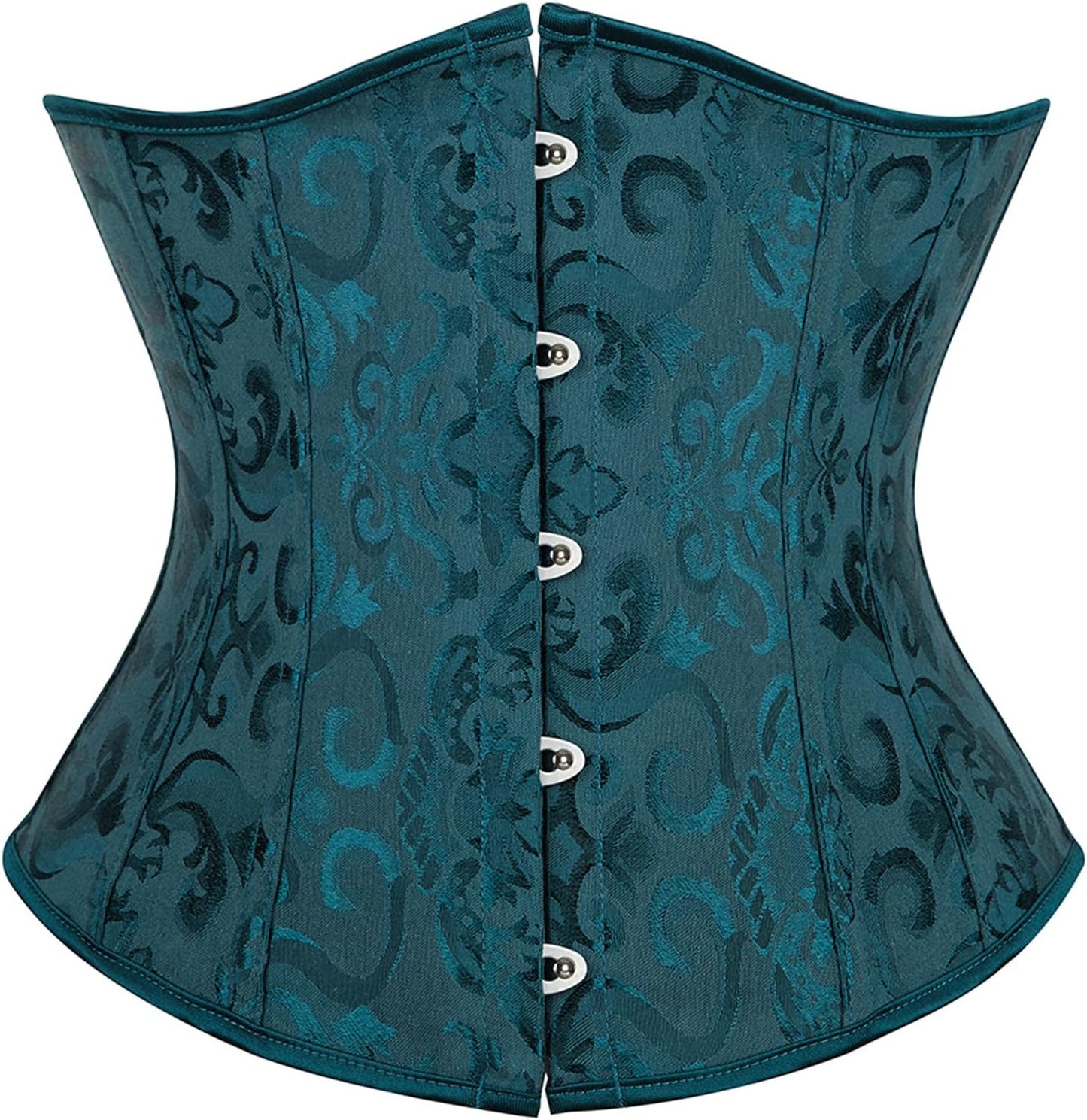 Zhitunemi Women's Lace Up Boned Jacquard Brocade Waist Training Underbust Corset